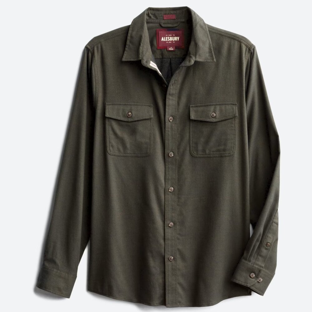 Alesbury Men’s Wool Blend Utility Overshirt Green M